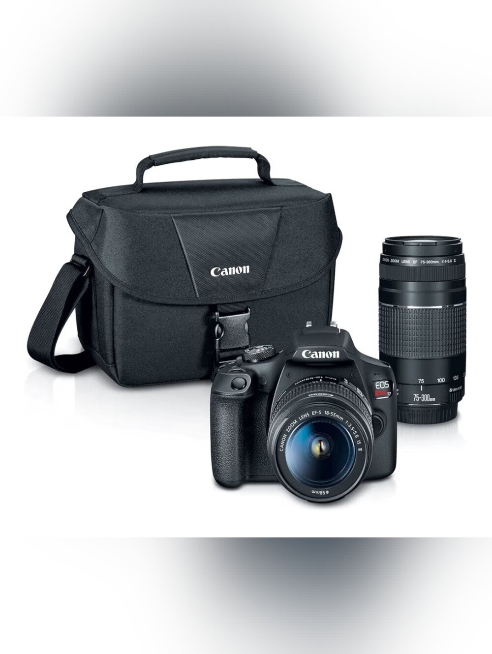 Canon DSLR Camera Kit in Black with Carry Bag and Zoom Lens